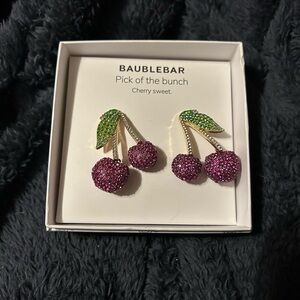 BaubleBar Sparkling Cherry Earrings New in Box NWOT